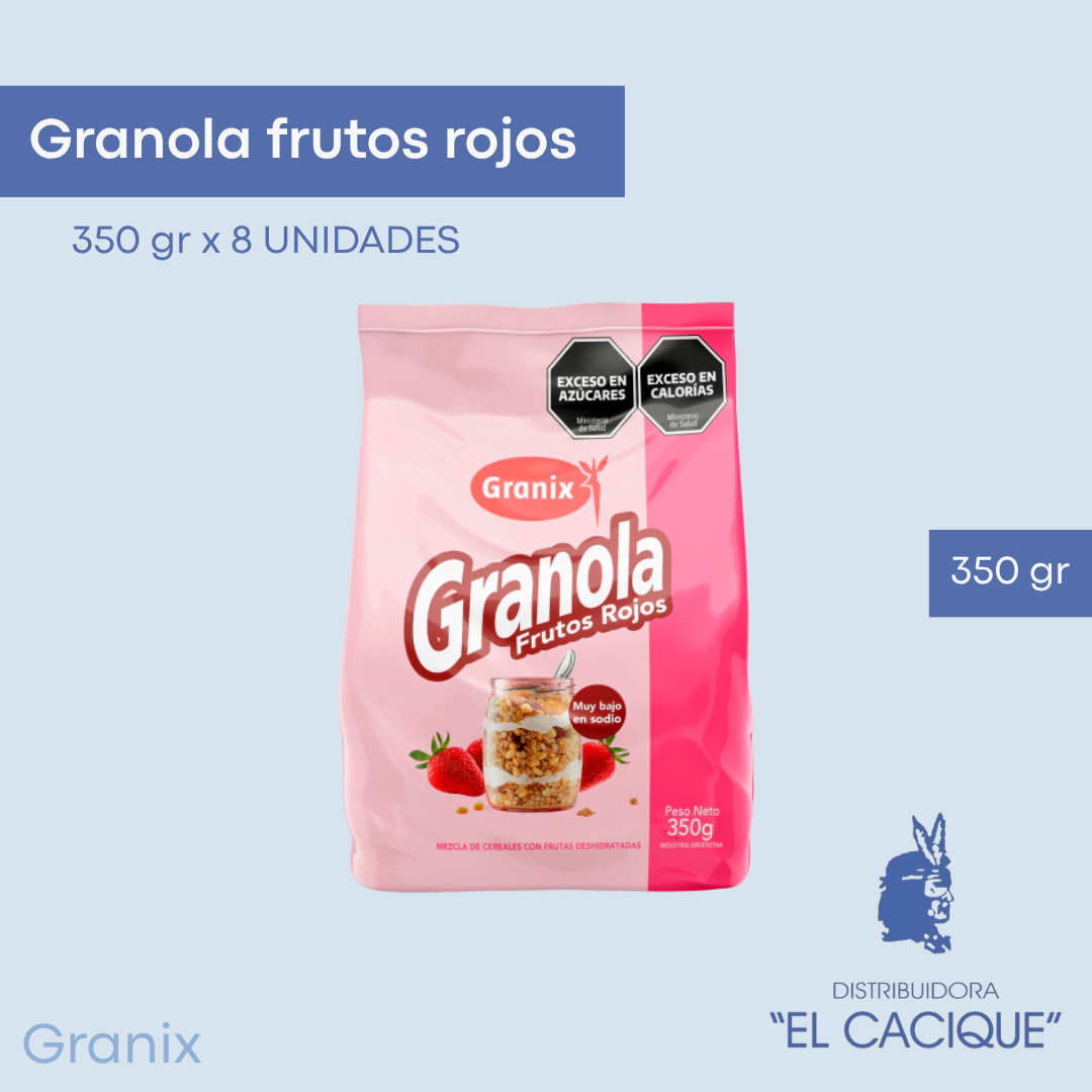 GRANOLA FRUTOS ROJOS 8 X 350 gR. GRANIX